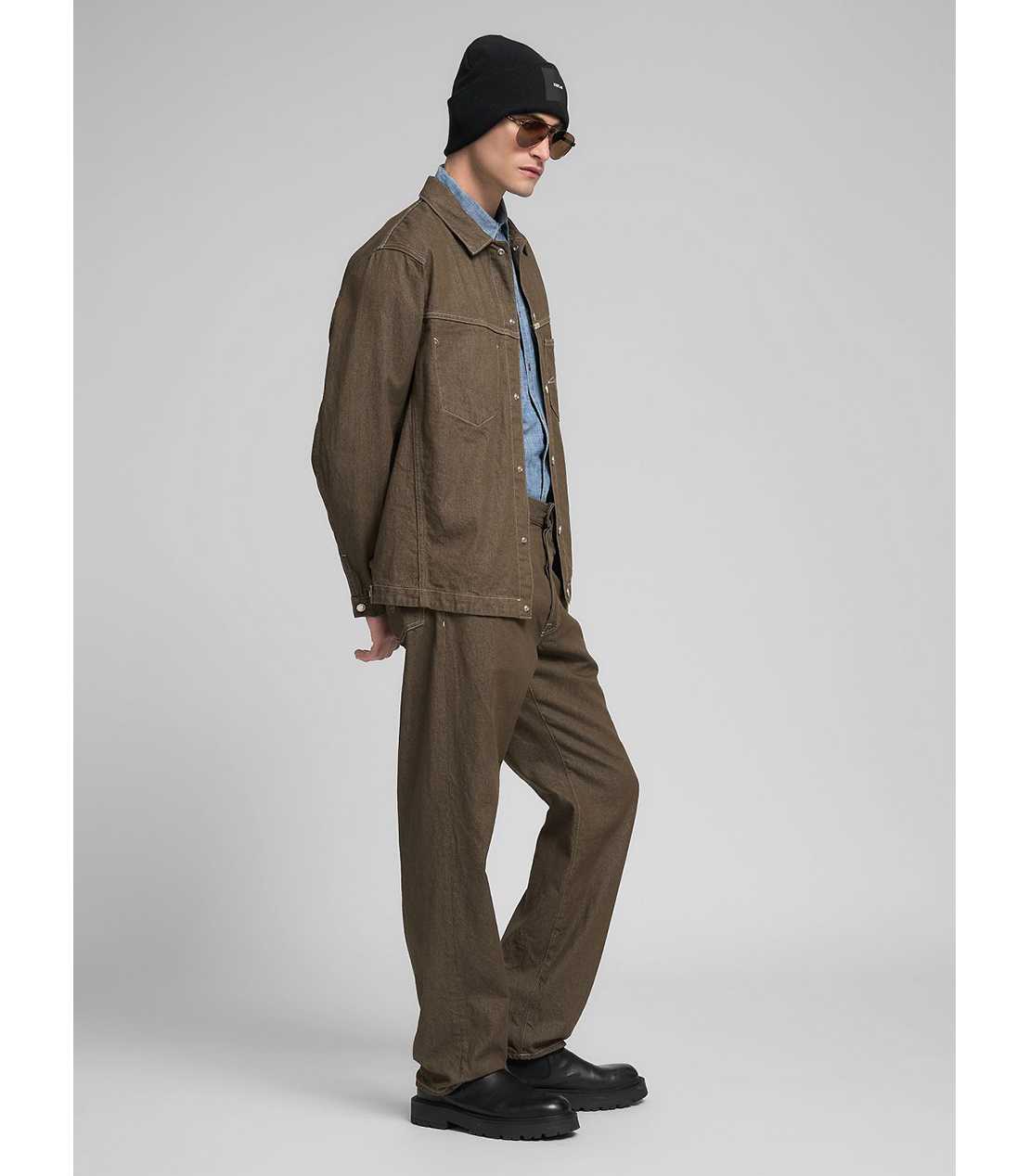 9ZERO1 11.5オンス リサイクルピュアコットンジャケット （セットアップデニム） 詳細画像 カーキ 4